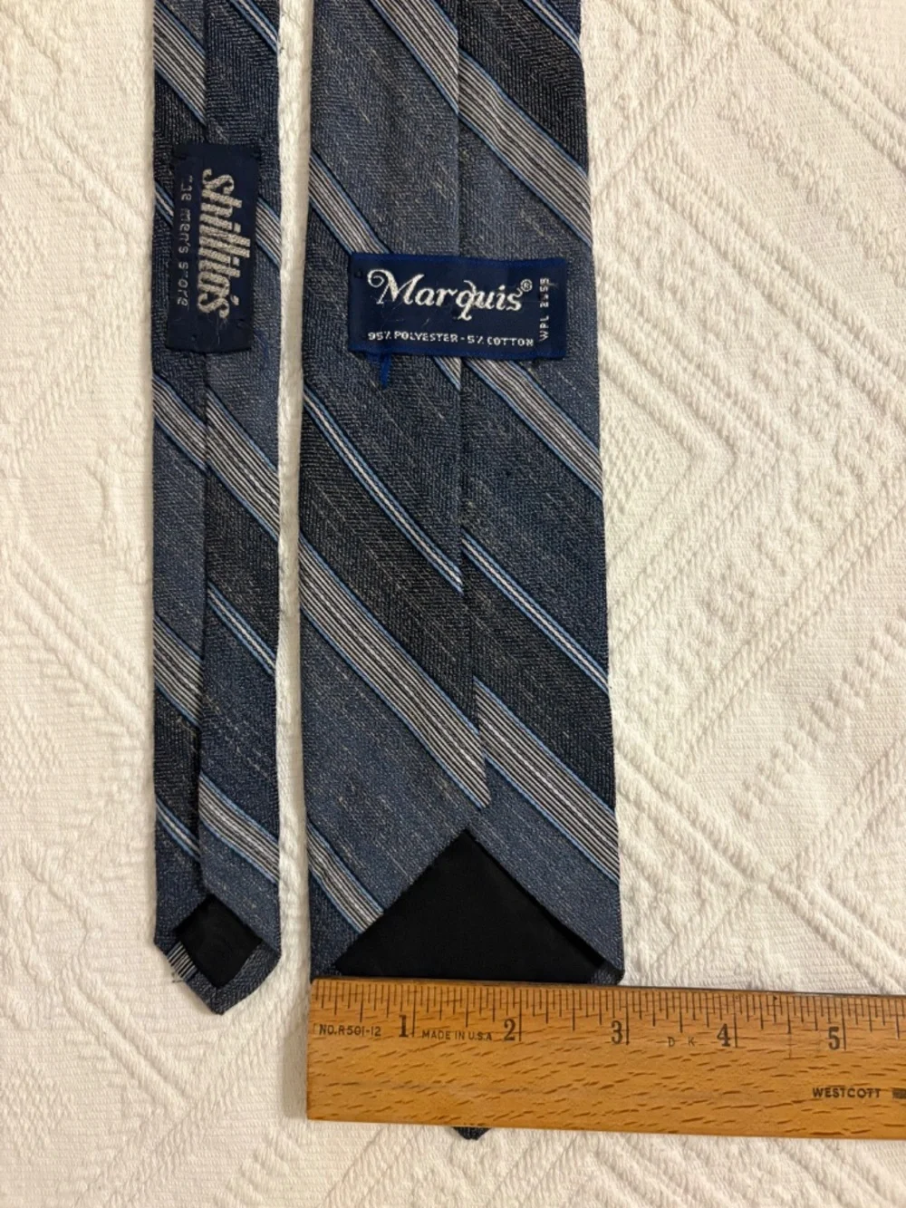 Vintage Marquis by Brittania Striped Tie Shillito's Department Store 70s 80s